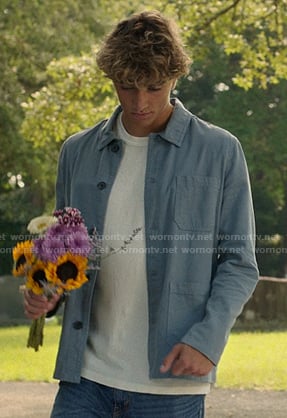 Jeremiah’s blue patch pocket shirt jacket on The Summer I Turned Pretty