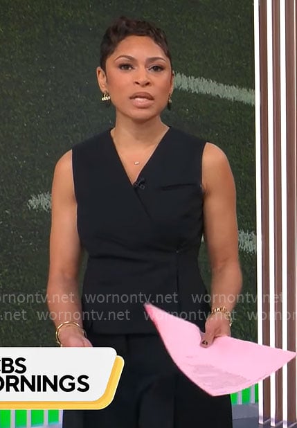 Jericka Duncan’s black vest on CBS Mornings