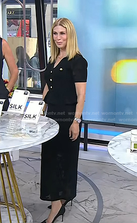 Jill’s black crochet peplum dress on Today