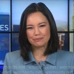 Jo Ling Kent’s blue jacket with silver buttons on CBS Mornings
