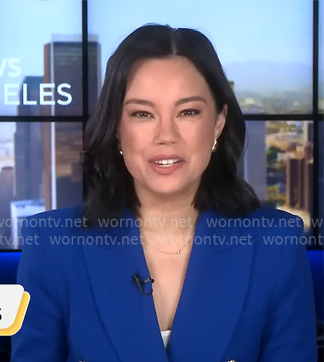 Jo Ling Kent’s blue blazer on CBS Mornings