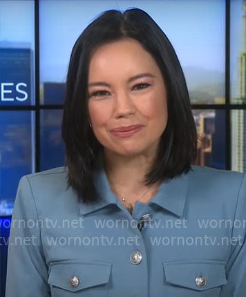 Jo Ling Kent’s blue jacket with silver buttons on CBS Mornings
