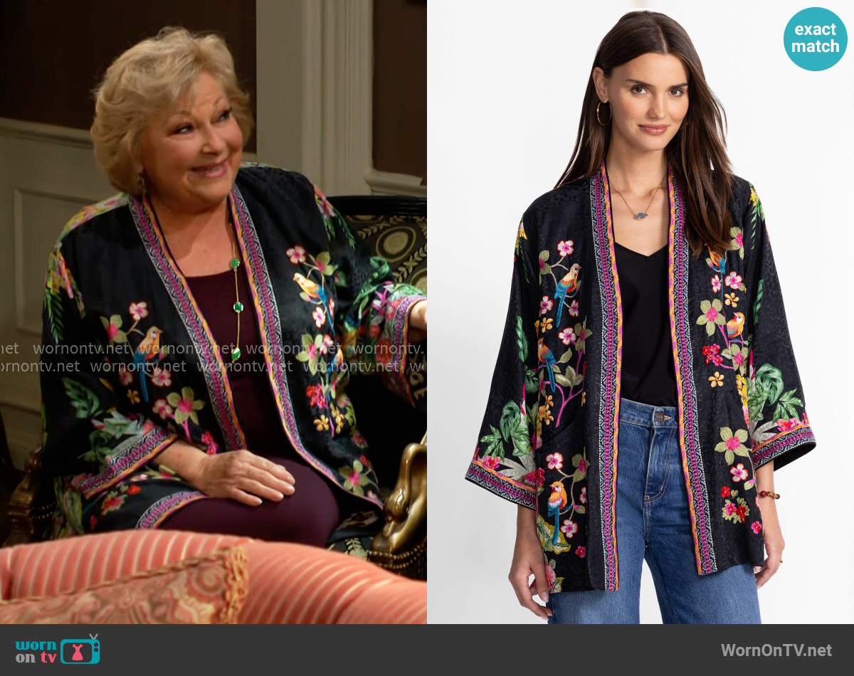 Johnny Was Monica Kimono worn by Traci Abbott (Beth Maitland) on The Young and the Restless