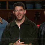 Nick Jonas’s green corduroy jacket on The Kelly Clarkson Show