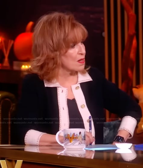 Joy’s black contrasting cardigan on The View
