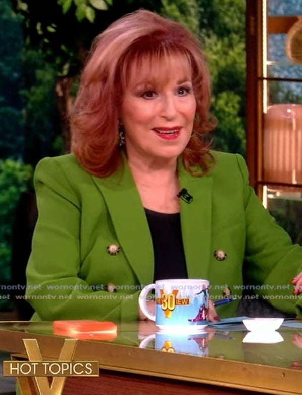 Joy's green double breasted blazer on The View