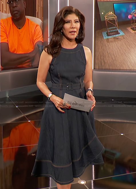 Julie’s belted denim dress on Big Brother