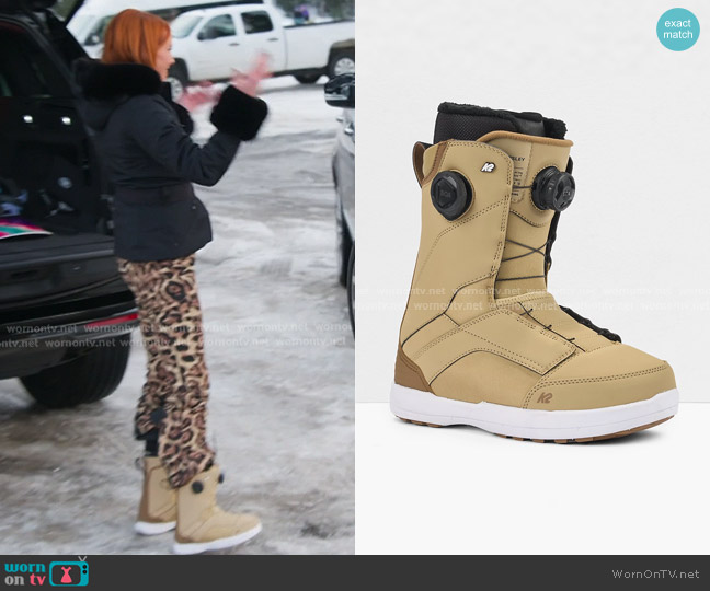 K2 Kinsley Snowboard Boots in Tan worn by Whitney Rose on The Real Housewives of Salt Lake City