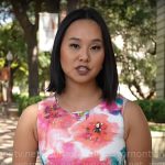 Karen Hua’s floral watercolor dress on CBS Mornings