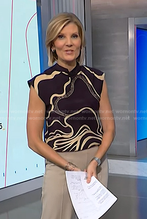 Kate’s black and beige printed top on NBC News Daily