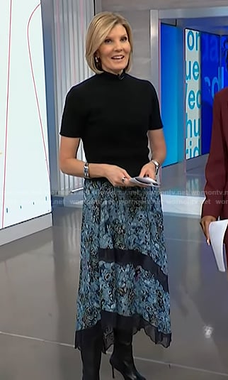 Kate’s blue floral lace inset skirt on NBC News Daily