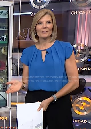 Kate’s blue keyhole top on NBC News Daily