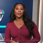 Kay’s red ribbed knit dress on NBC News Daily