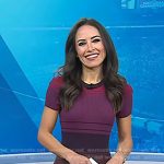 Kaylee’s burgundy striped ribbed dress on Today