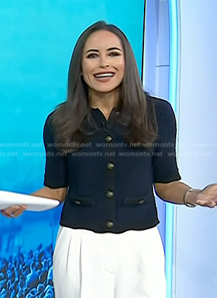 Kaylee’s navy short sleeve cardigan on Today