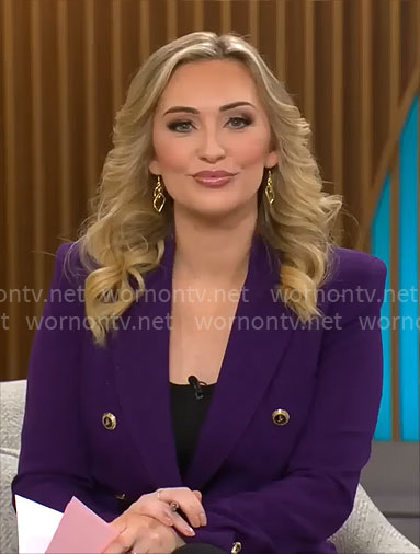 Kelly O’Grady’s purple blazer on CBS Mornings