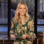 Kelly’s green floral print dress on Live with Kelly and Mark