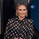 Keltie’s black sheer polka dot blouse on E! News