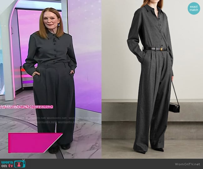 Khaite August Pleated Wool Straight-leg Pants in Gray worn by Julianne Moore on Today