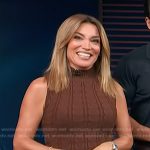kit’s brown cable knit sleeveless top on Access Hollywood