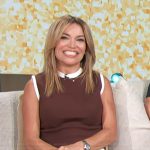Kit’s brown contrast mini dress on Access Hollywood