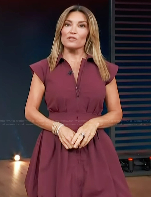Kit’s burgundy mini dress on Access Hollywood