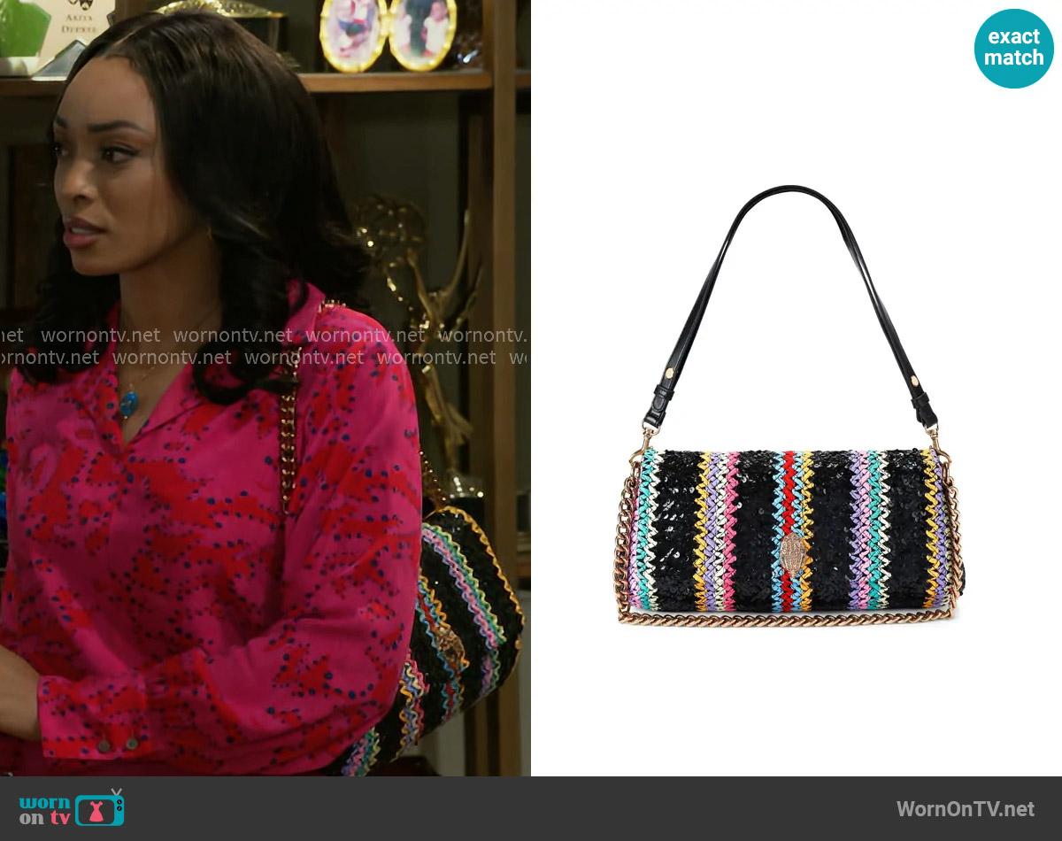 Kurt Geiger Long Kensington Woven Shoulder Bag worn by Madison Montgomery (Kenjah) on Beyond the Gates