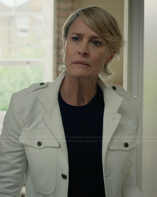 Laura’s white jacket on The Girlfriend