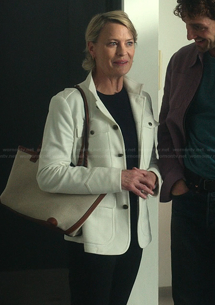 Laura’s white jacket on The Girlfriend
