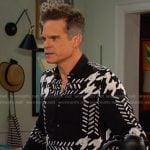 Leo’s black houndstooth print shirt on Days of our Lives