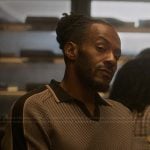 Lewis’s geometric knit polo on Reasonable Doubt