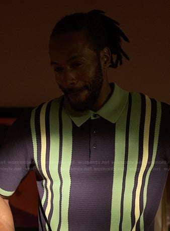 Lewis’s green striped polo on Reasonable Doubt