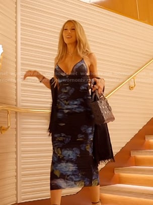 Lisa’s black floral tulle dress on The Real Housewives of Miami