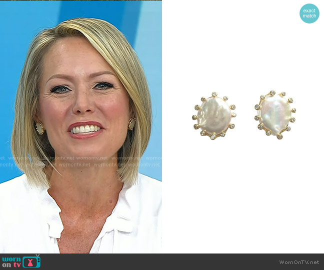 Lisi Lerch Lexi Mother of Pearl Stud Earring - Broke Brooke Collection worn by Dylan Dreyer on Today