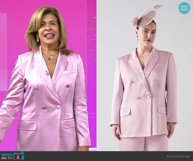 LK Bennett Rose Italian Satin Jacket in Pink worn by Hoda Kotb on Today