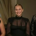 Lola Tung’s black sheer blouse and pants on Today