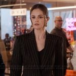 Mabel’s black pinstripe blazer and pants on Only Murders in the Building