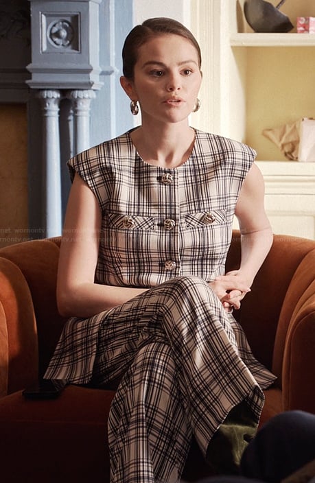 Mabel’s plaid vest and pants on Only Murders in the Building
