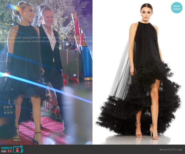 Mac Duggal Tulle High Neck Sleeveless Ruffled Hem Hi-Lo Gown worn by Marysol Patton (Marysol Patton) on The Real Housewives of Miami