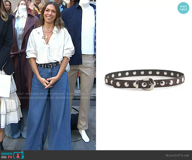 Madewell Studded Western Leather Belt in true black multi worn by Melissa Garcia on Today