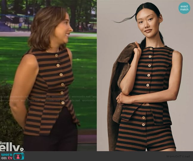 Maeve Structured Knit Vest worn by Victoria Lily Shaffer on Live with Kelly and Mark