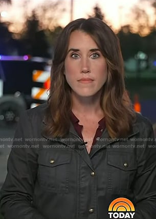 Maggie Vespa’s brown field jacket on Today