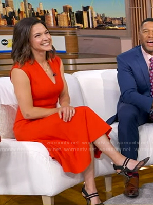 Maggie’s black mesh slingback pumps on Good Morning America