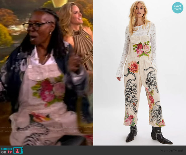 Magnolia Pearl Birch Floral Love Overalls worn by Whoopi Goldberg on The View