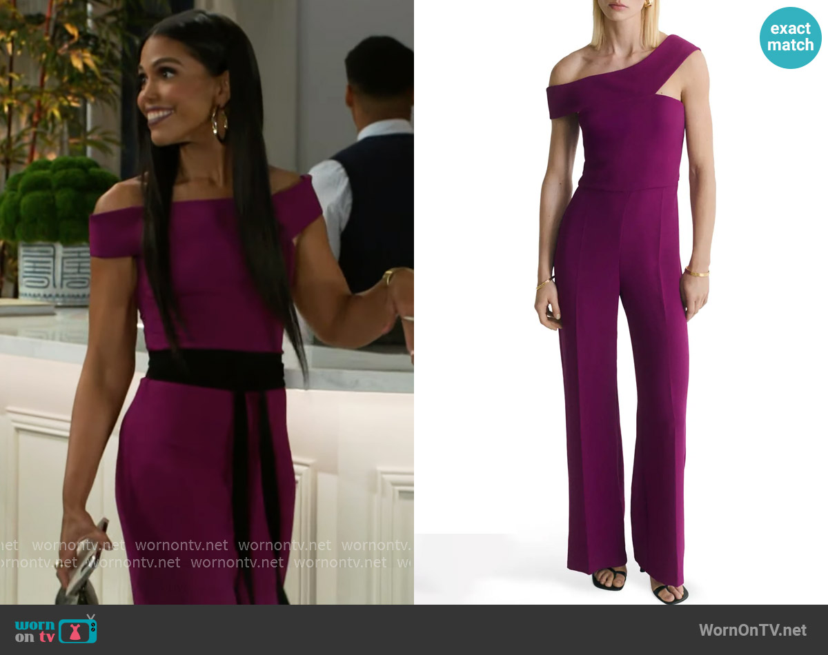 Mango One-Shoulder Jumpsuit worn by Dani Dupree (Karla Mosley) on Beyond the Gates