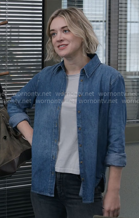 Mare’s denim shirt on The Paper