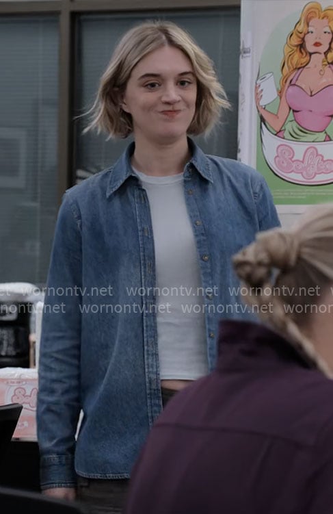 Mare’s denim shirt on The Paper
