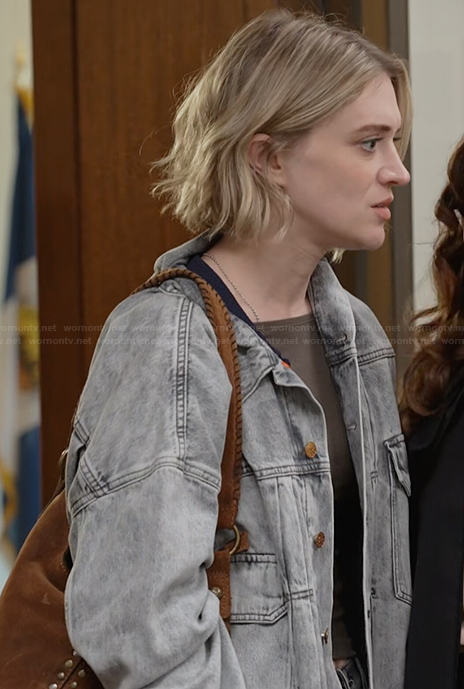 Mare’s oversized denim jacket on The Paper