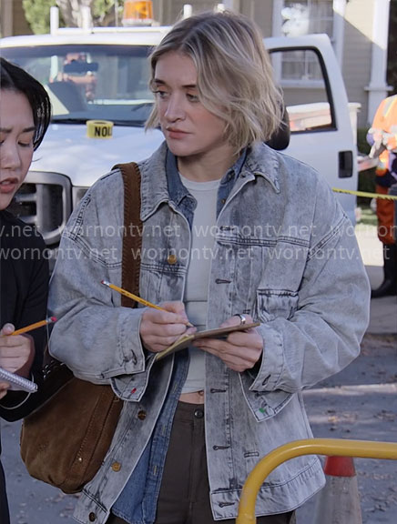Mare’s oversized denim jacket on The Paper