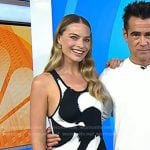 Margot Robbie’s black and white print mini dress on Today